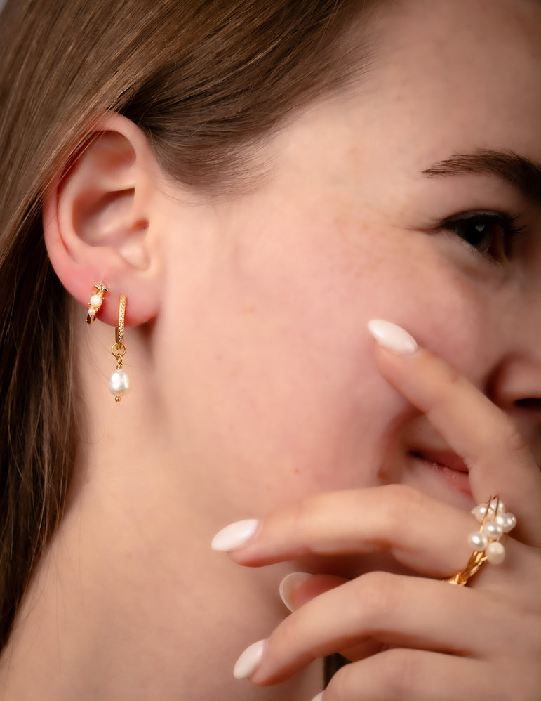 Moonbud Huggie Hoops Earrings
