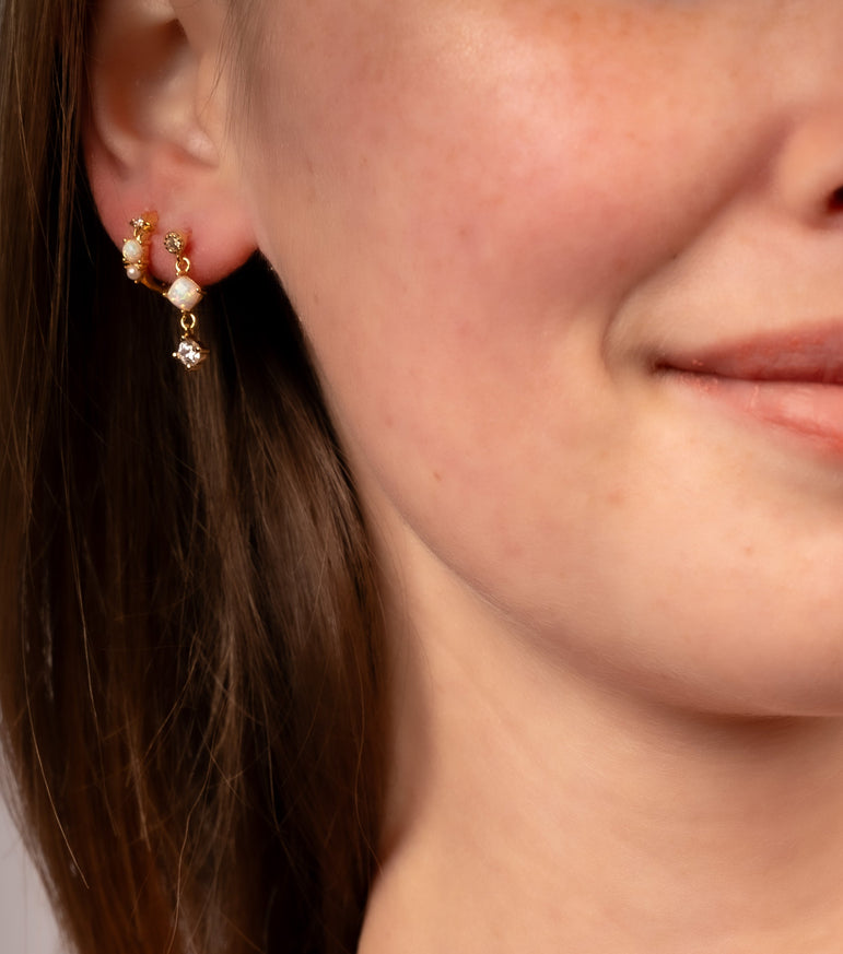 Moonbud Huggie Hoops Earrings