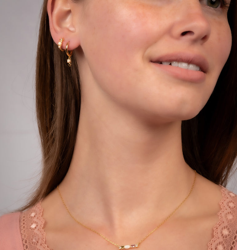 Moonbud Huggie Hoops Earrings