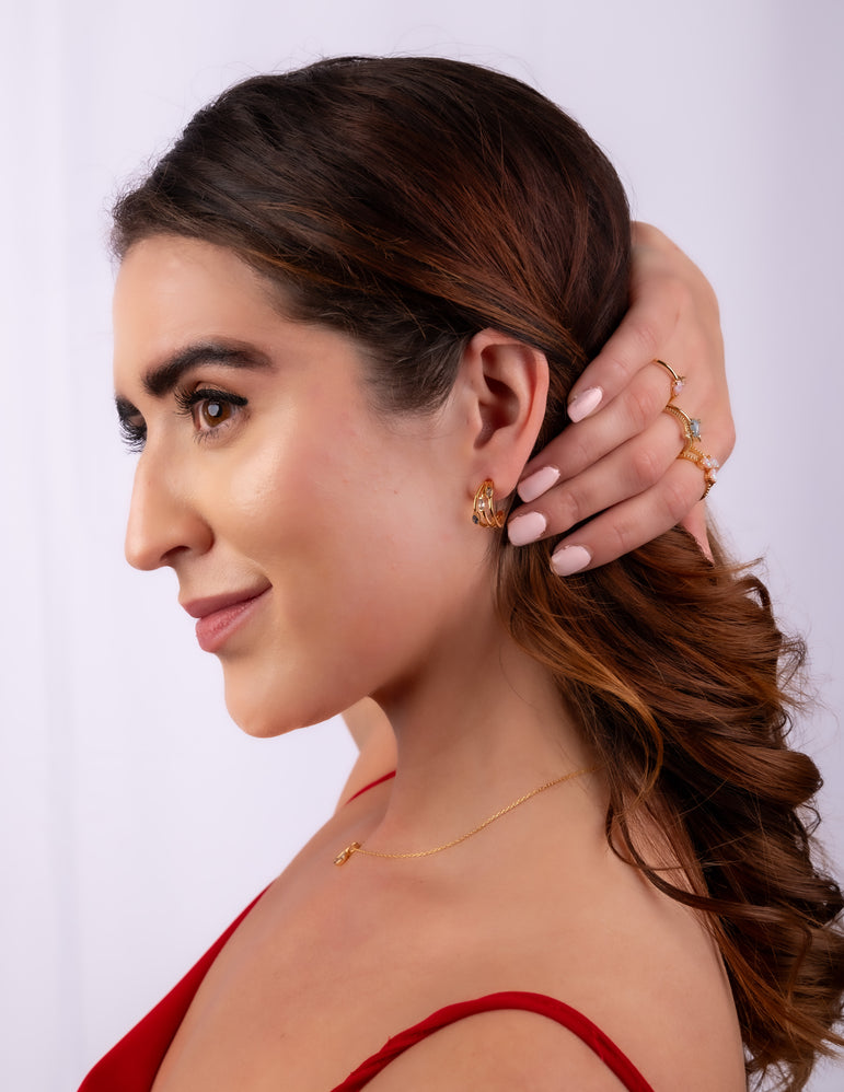 Trinity Drop Stud Earrings