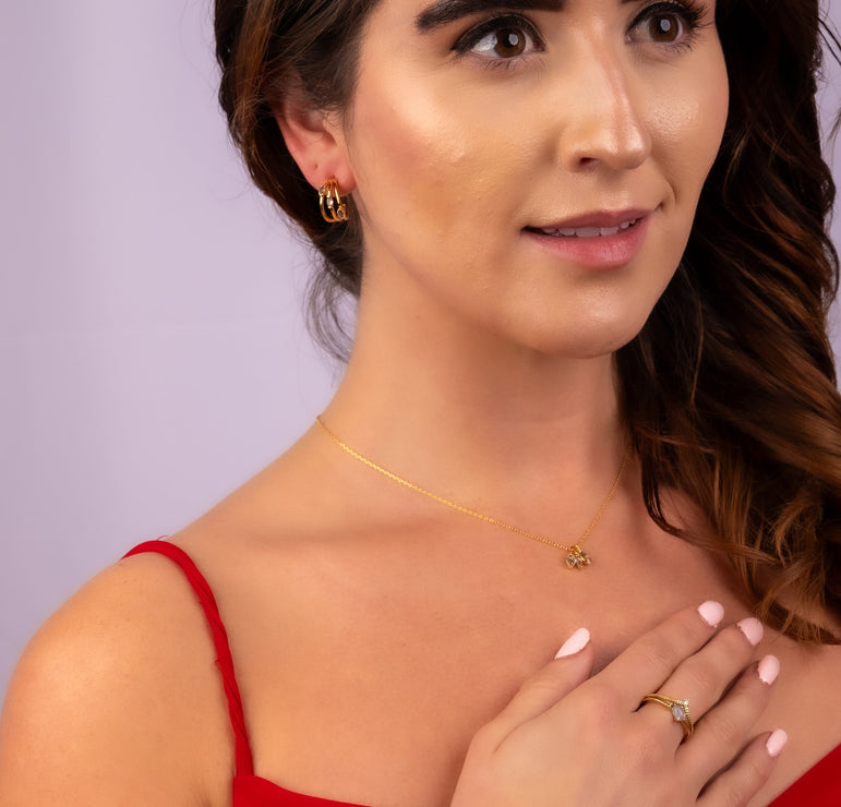 Trinity Drop Stud Earrings