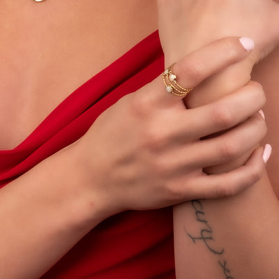 Triple Charm Ring