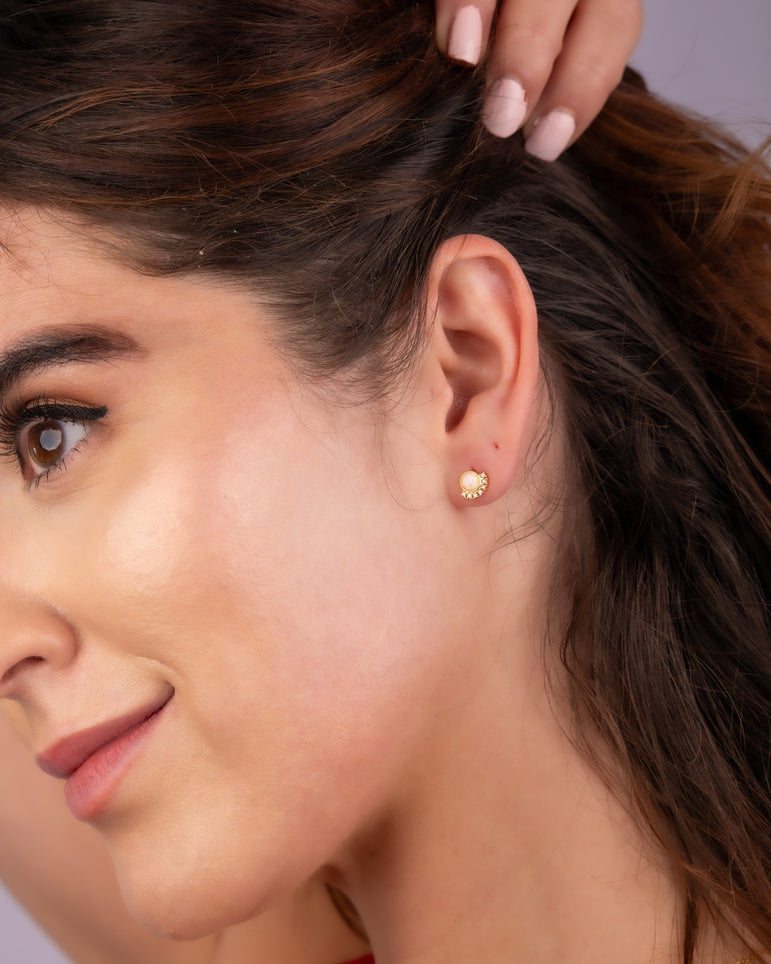 OpalWhirl Stud Earrings