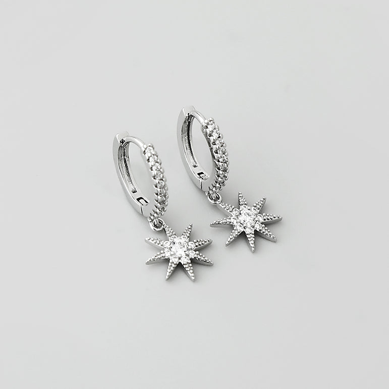 Cosmic Charm Drop Hoops Earrings