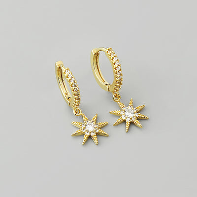 Cosmic Charm Drop Hoops Earrings