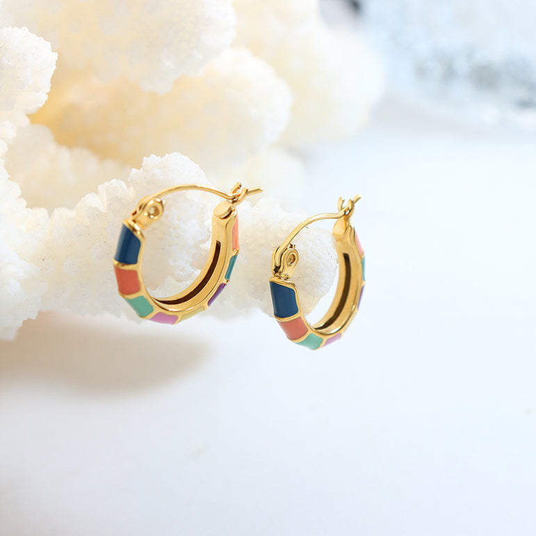Carnival Huggie Hoops Earrings