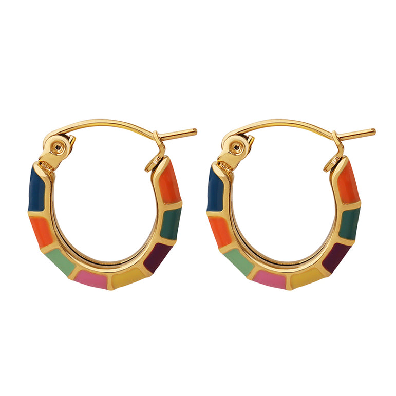 Carnival Huggie Hoops Earrings