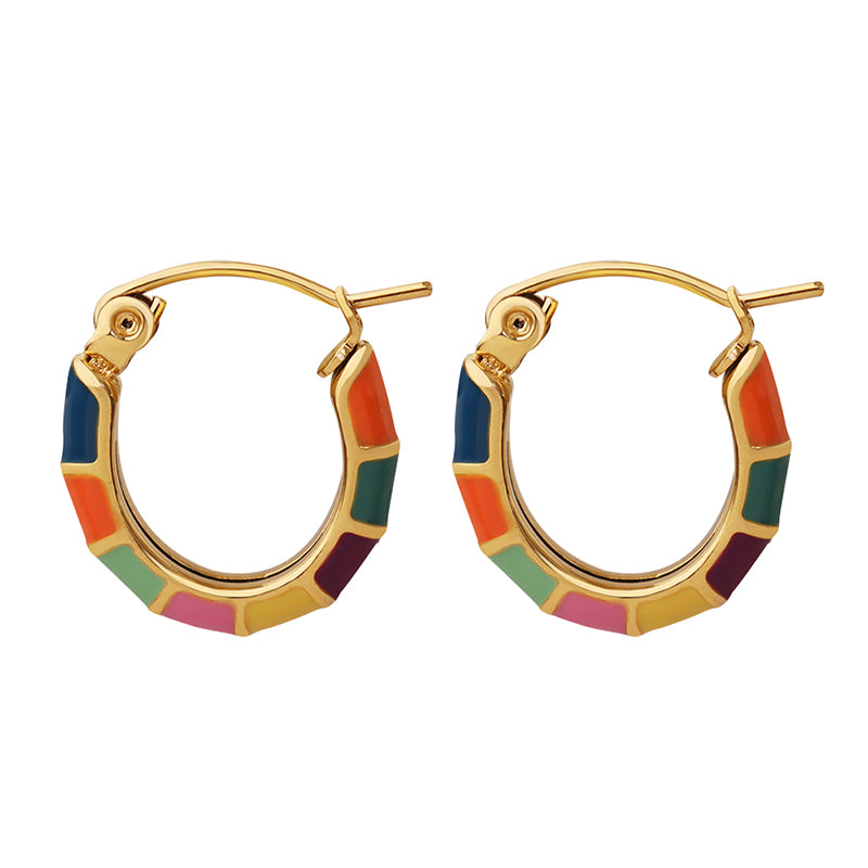 Carnival Huggie Hoops Earrings