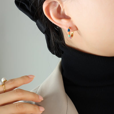 Carnival Huggie Hoops Earrings