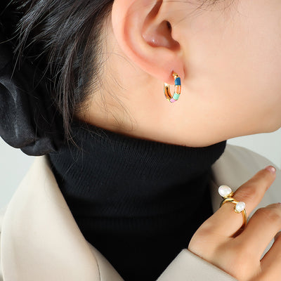 Carnival Huggie Hoops Earrings