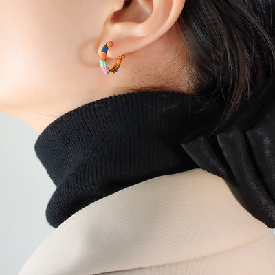 Carnival Huggie Hoops Earrings
