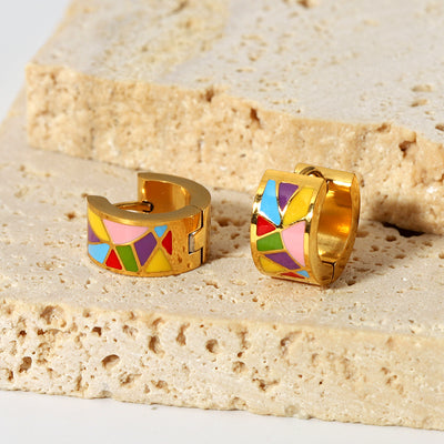 Confetti Charm Huggie Hoops Earrings