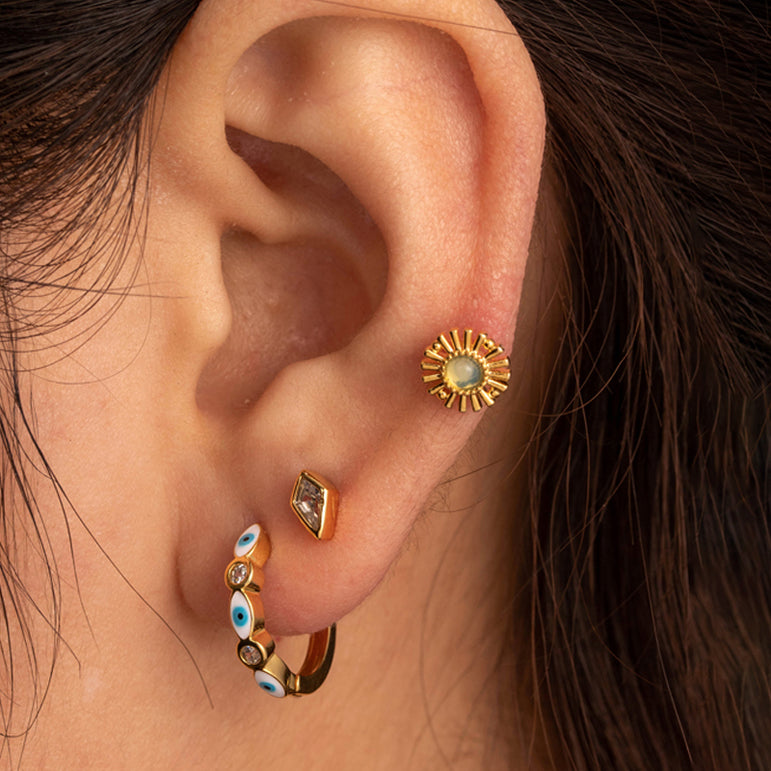 Aura Shield Huggie Hoops Earrings