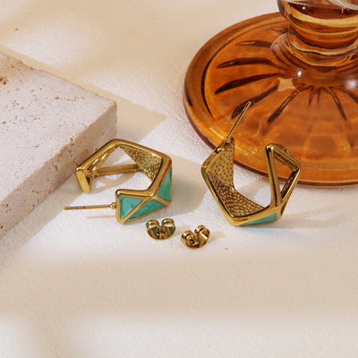 Minted Maze Stud Earrings