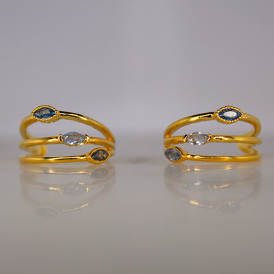 Trinity Drop Stud Earrings