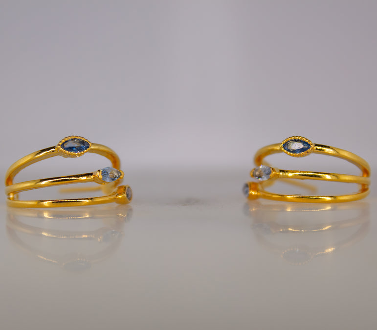 Trinity Drop Stud Earrings