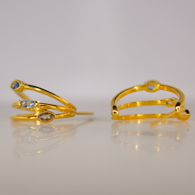 Trinity Drop Stud Earrings