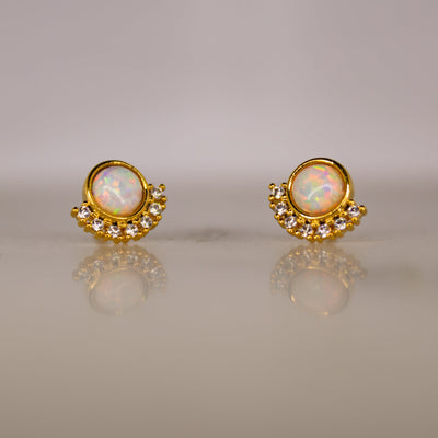 OpalWhirl Stud Earrings