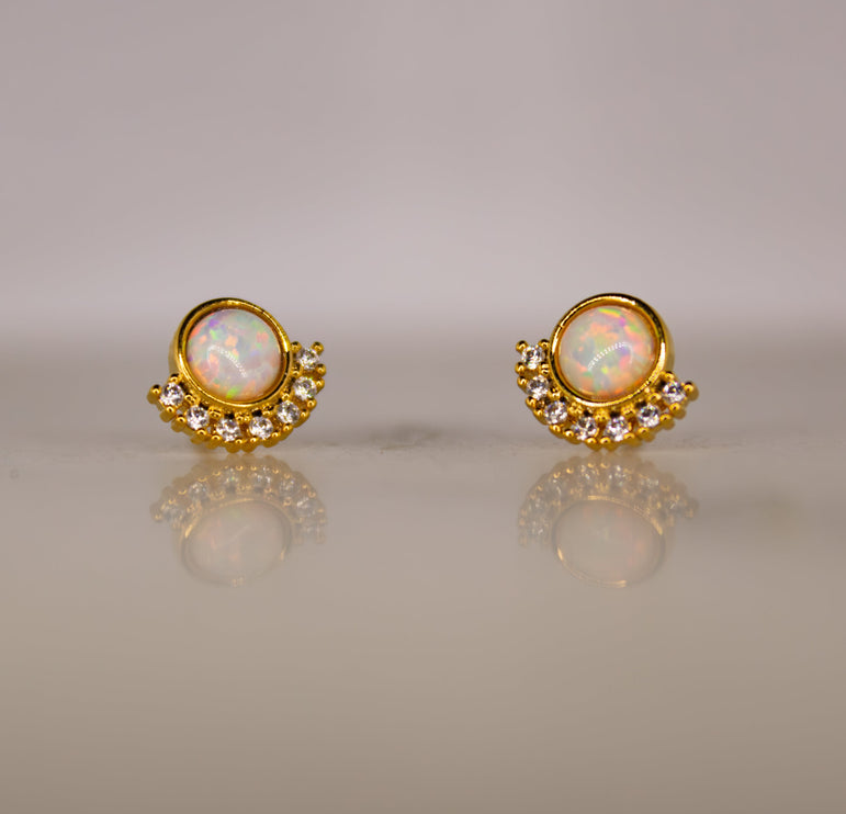 OpalWhirl Stud Earrings