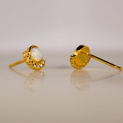 OpalWhirl Stud Earrings