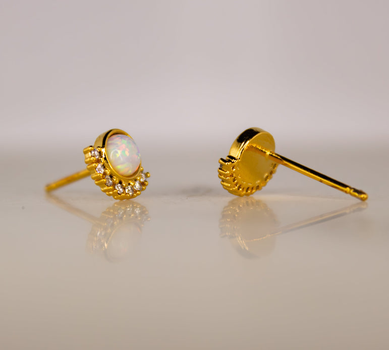 OpalWhirl Stud Earrings