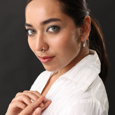 Pearl Fanfare Huggie Hoops Earrings