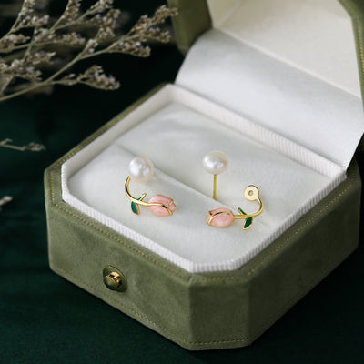 Rosy Whispers Stud Earrings