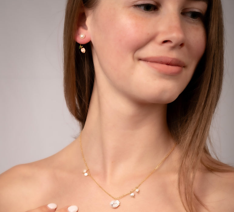 Rosy Whispers Stud Earrings