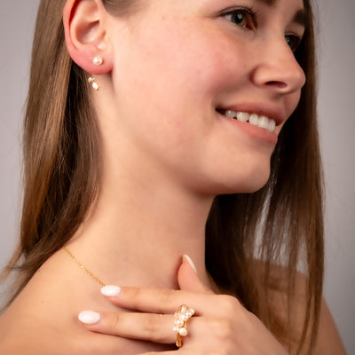 Rosy Whispers Stud Earrings