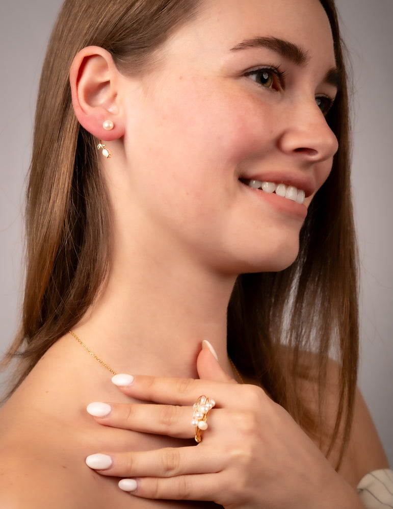 Rosy Whispers Stud Earrings