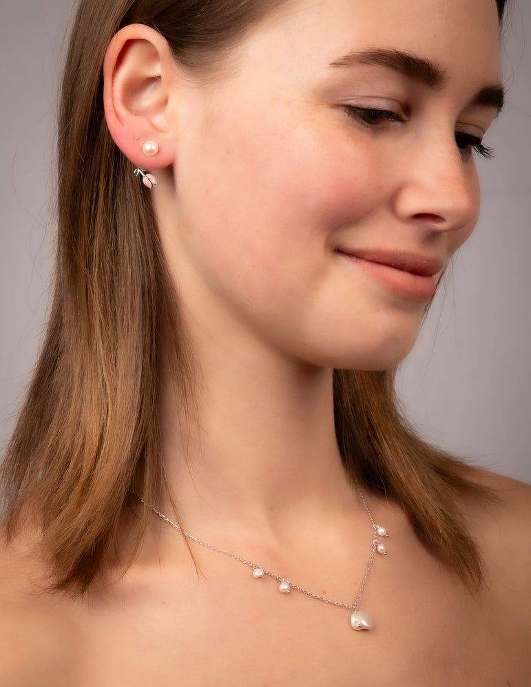 Rosy Whispers Stud Earrings