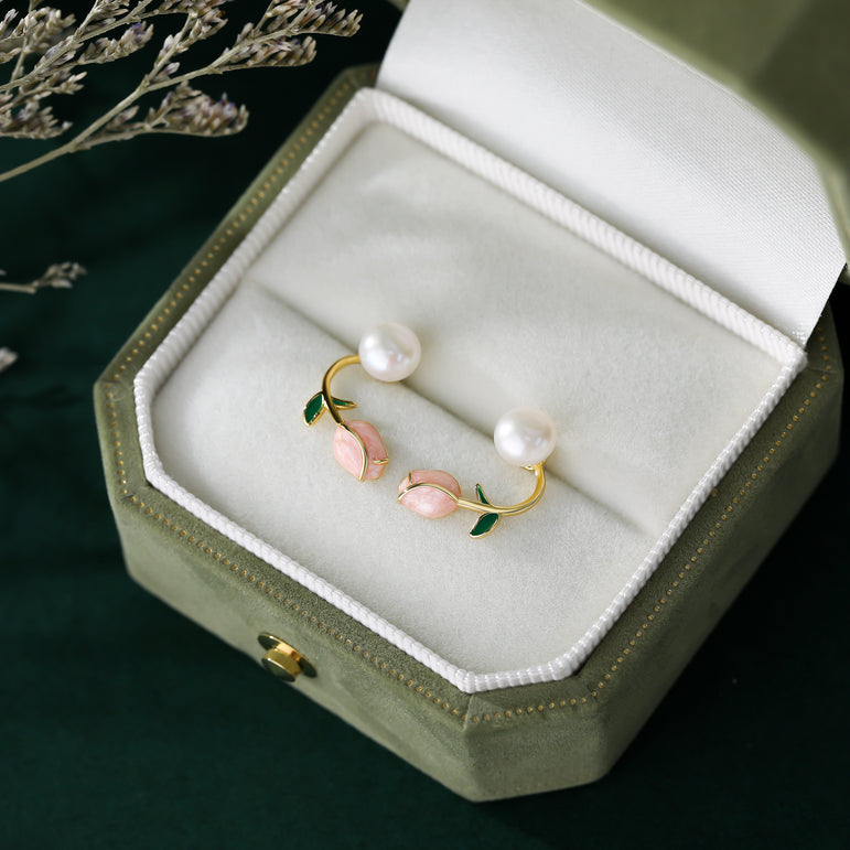Rosy Whispers Stud Earrings