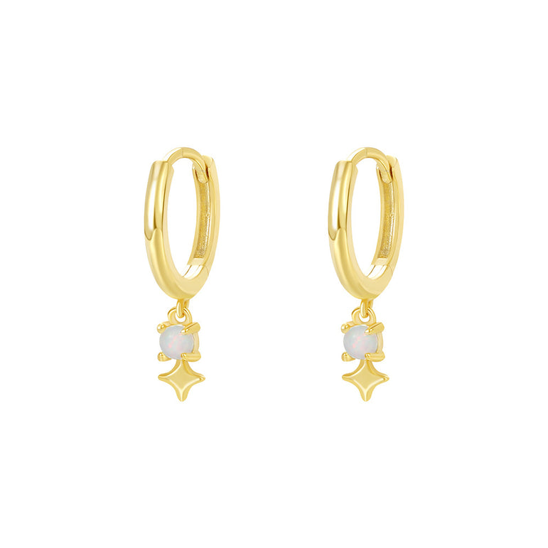 Opal Glow Huggie Hoops Earrings