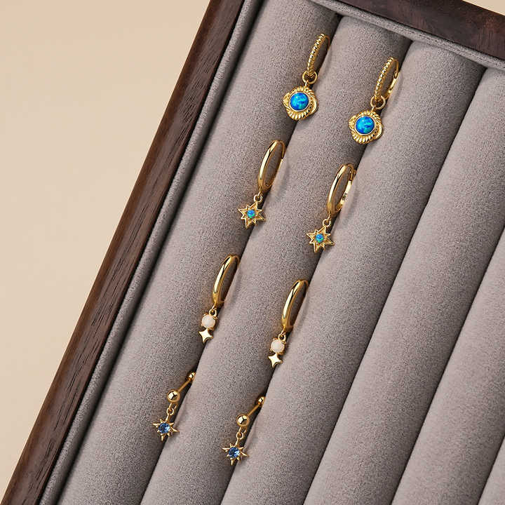 Opal Glow Huggie Hoops Earrings