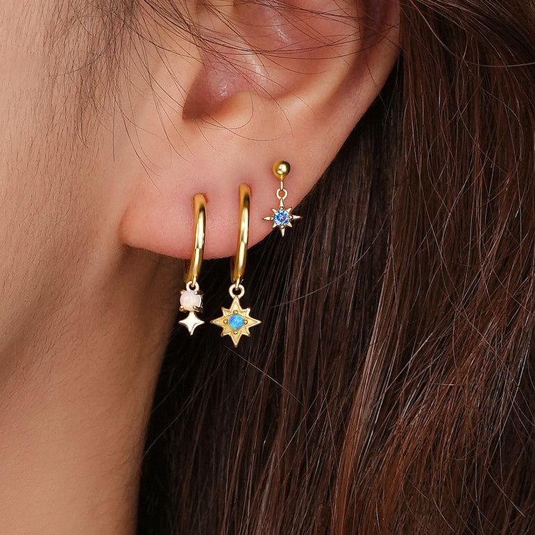 Opal Glow Huggie Hoops Earrings