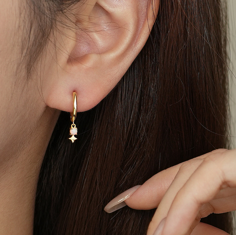 Opal Glow Huggie Hoops Earrings