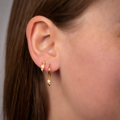 Opal Glow Huggie Hoops Earrings