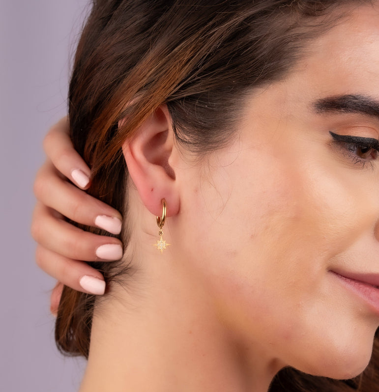 Midnight Magic Hoops Earrings