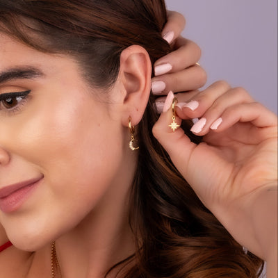 Midnight Magic Hoops Earrings